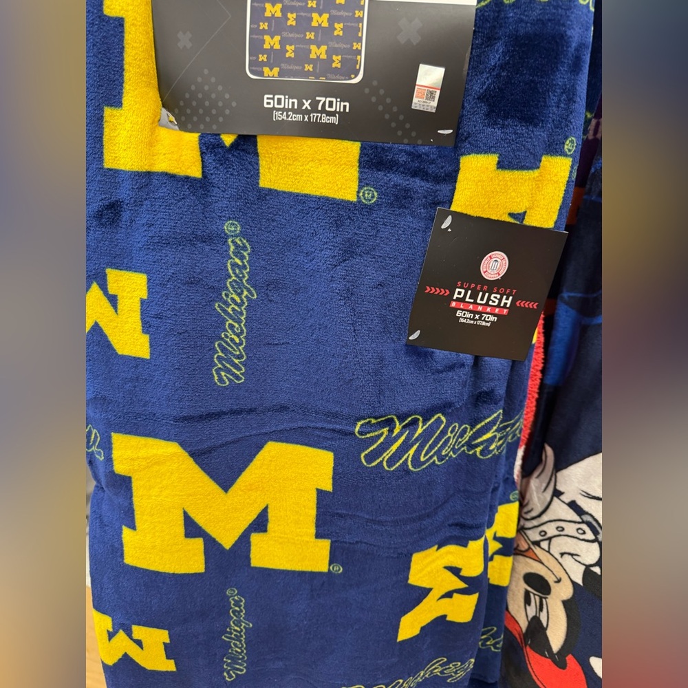 MICHIgan Blue and Yellow Plush Blanket